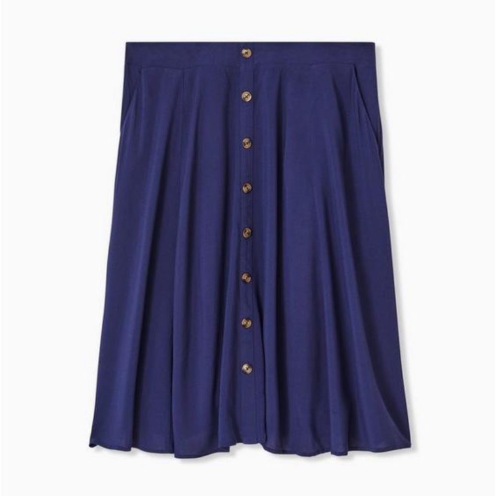 Torrid midi faux button down skirt